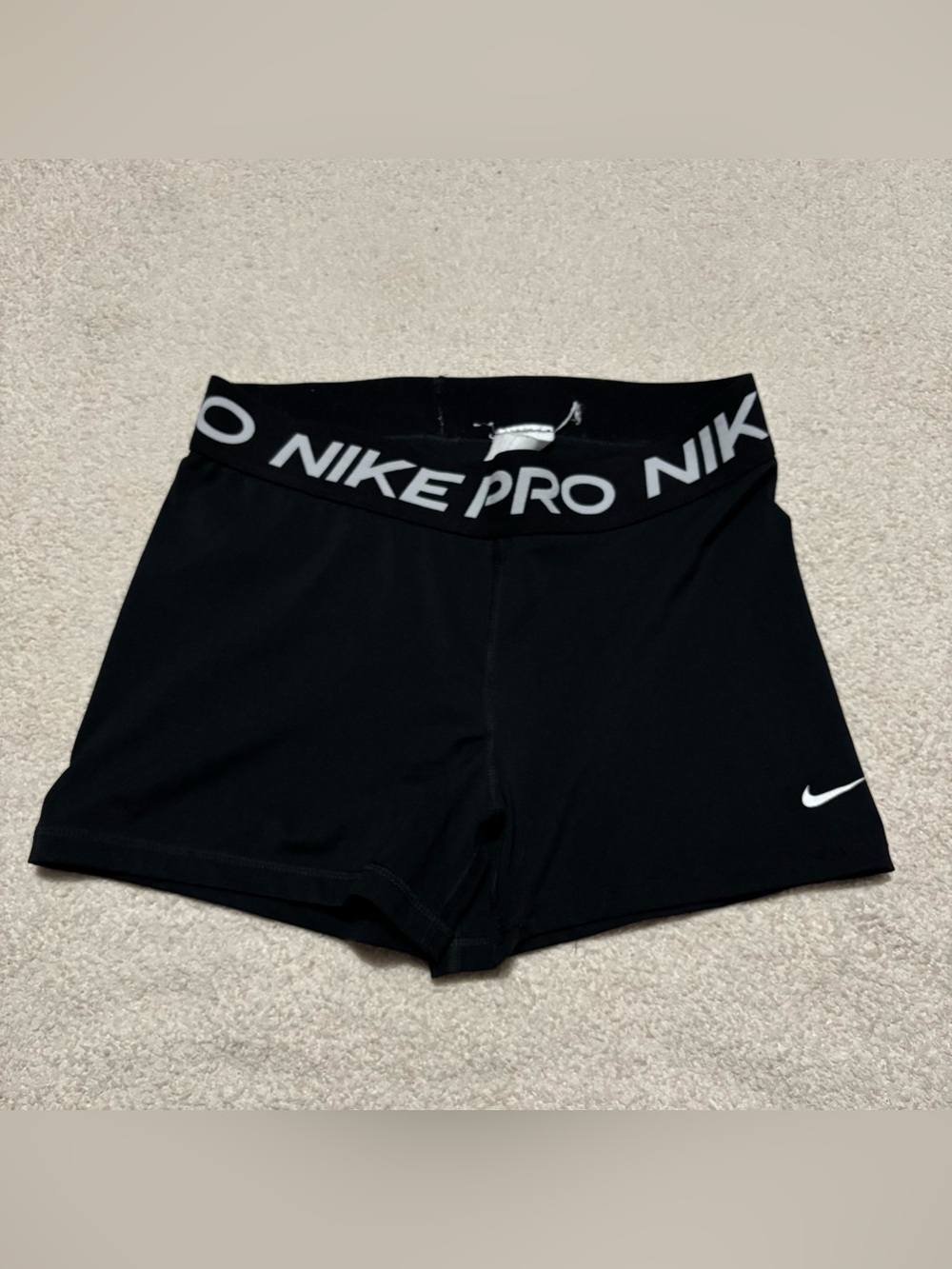 Nike Pro Black Women's Training Bike Shorts with White Branding